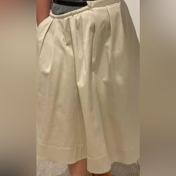BNWT Tibi cream skirt with leather belt - Picture 6 of 6